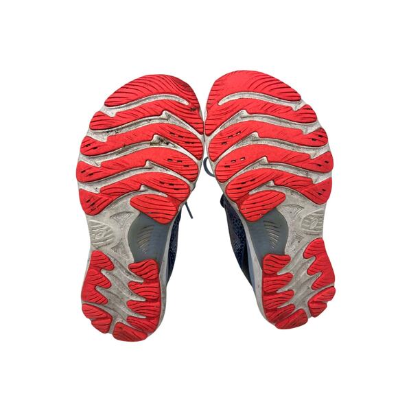 Asics Gel Nimbus Running Sneaker in Mist and Blazing Coral 7 - Picture 5 of 6